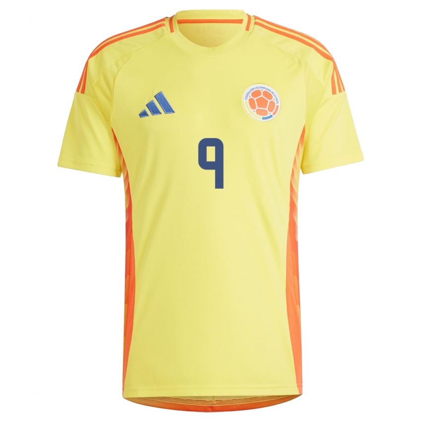 Kobiety Kolumbia Tomás Ángel #9 Żółty Domowa Koszulka 24-26 Koszulki Klubowe