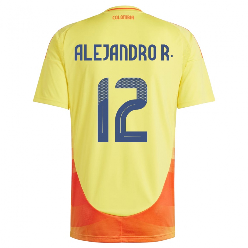 Kobiety Kolumbia Alejandro Rodríguez #12 Żółty Domowa Koszulka 24-26 Koszulki Klubowe