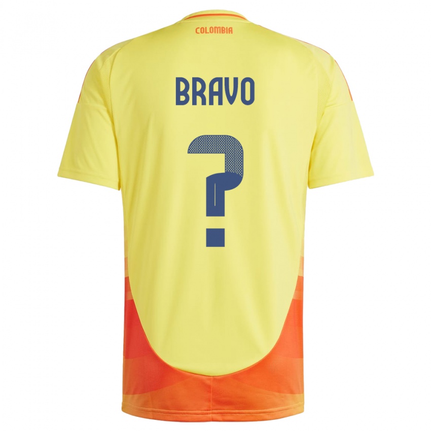 Kobiety Kolumbia Pedro Bravo #0 Żółty Domowa Koszulka 24-26 Koszulki Klubowe
