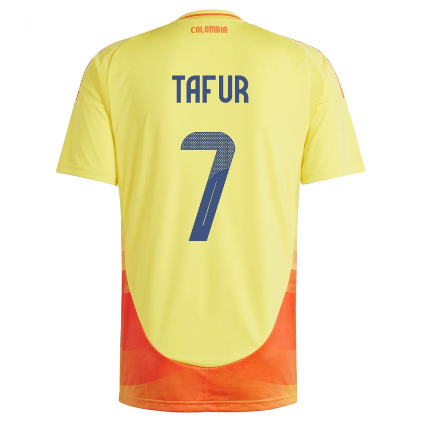 Kobiety Kolumbia Luis Tafur #7 Żółty Domowa Koszulka 24-26 Koszulki Klubowe