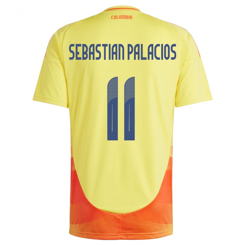 Kobiety Kolumbia Juan Sebastián Palacios #11 Żółty Domowa Koszulka 24-26 Koszulki Klubowe