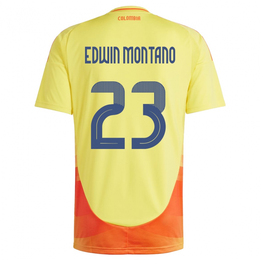 Kobiety Kolumbia John Edwin Montaño #23 Żółty Domowa Koszulka 24-26 Koszulki Klubowe