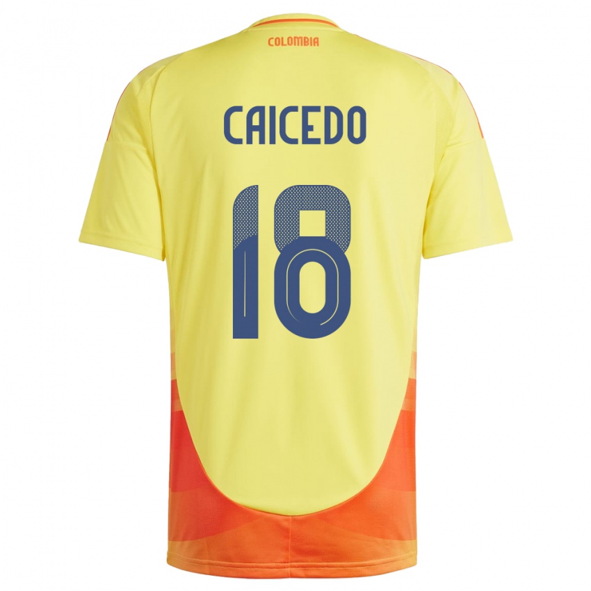 Kobiety Kolumbia Linda Caicedo #18 Żółty Domowa Koszulka 24-26 Koszulki Klubowe