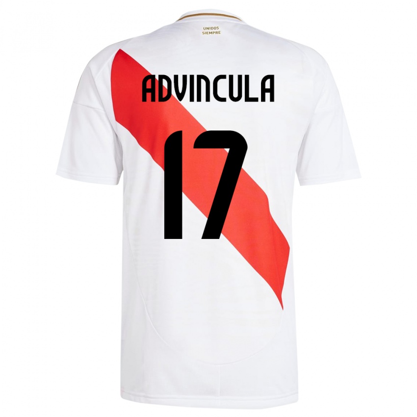 Kobiety Peru Luis Advíncula #17 Biały Domowa Koszulka 24-26 Koszulki Klubowe