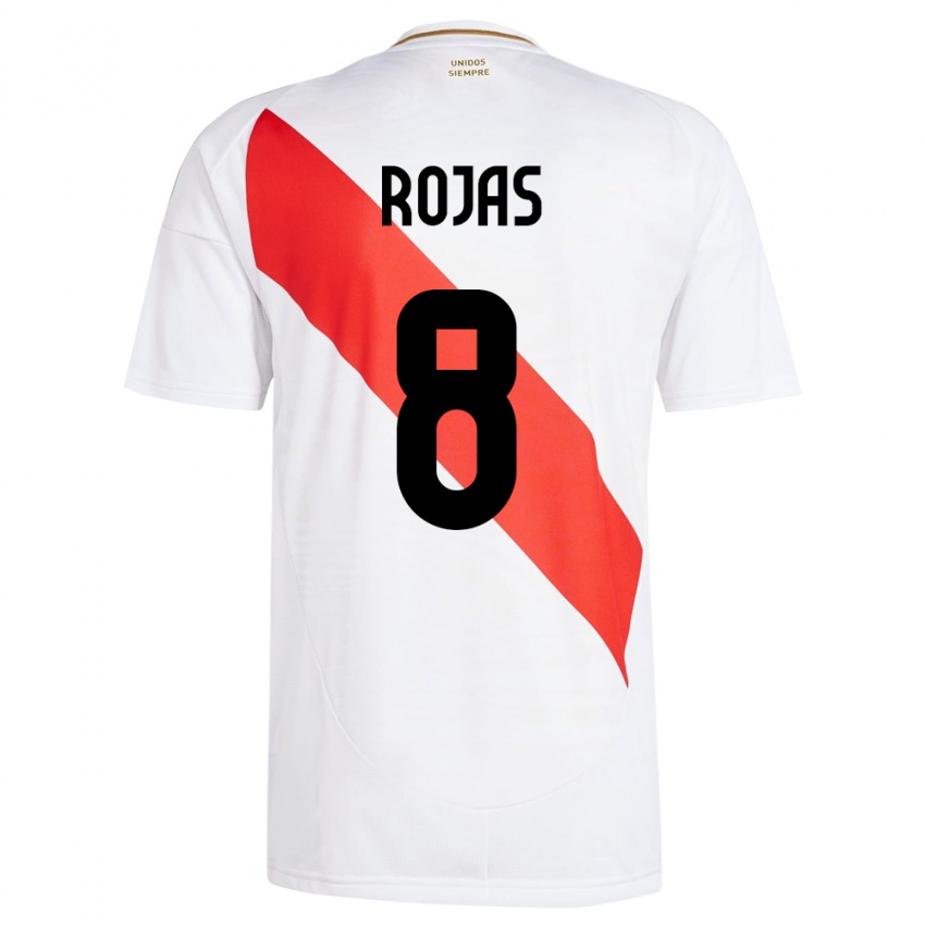 Kobiety Peru Álvaro Rojas #8 Biały Domowa Koszulka 24-26 Koszulki Klubowe