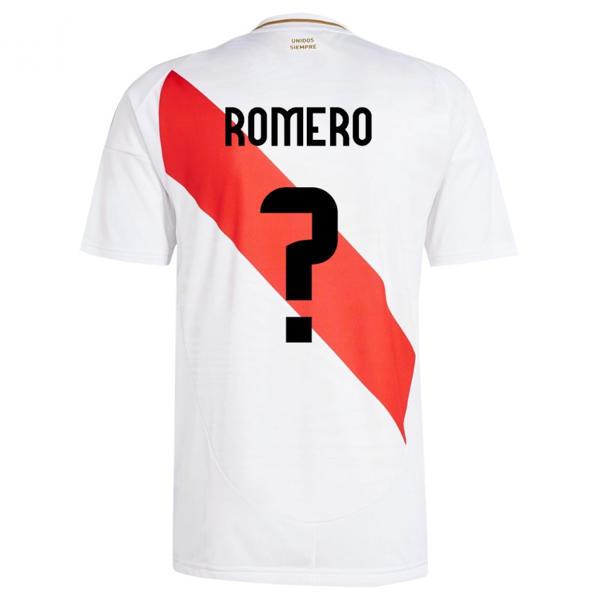 Kobiety Peru José Romero #0 Biały Domowa Koszulka 24-26 Koszulki Klubowe