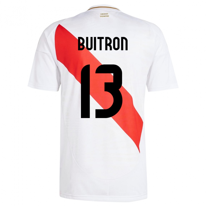 Kobiety Peru Alison Buitrón #13 Biały Domowa Koszulka 24-26 Koszulki Klubowe