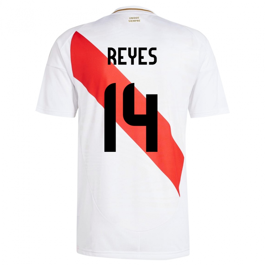 Kobiety Peru Alison Reyes #14 Biały Domowa Koszulka 24-26 Koszulki Klubowe