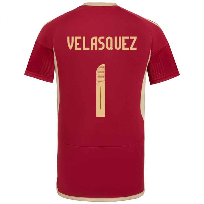 Kobiety Wenezuela Yessica Velásquez #1 Burgundia Domowa Koszulka 24-26 Koszulki Klubowe