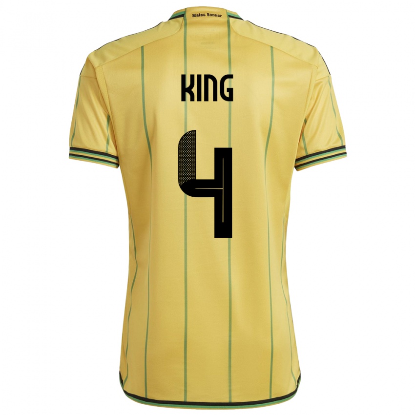 Kobiety Jamajka Richard King #4 Żółty Domowa Koszulka 24-26 Koszulki Klubowe