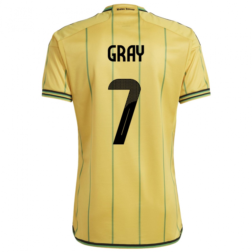 Kobiety Jamajka Demarai Gray #7 Żółty Domowa Koszulka 24-26 Koszulki Klubowe