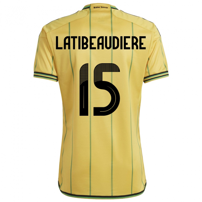 Kobiety Jamajka Joel Latibeaudiere #15 Żółty Domowa Koszulka 24-26 Koszulki Klubowe