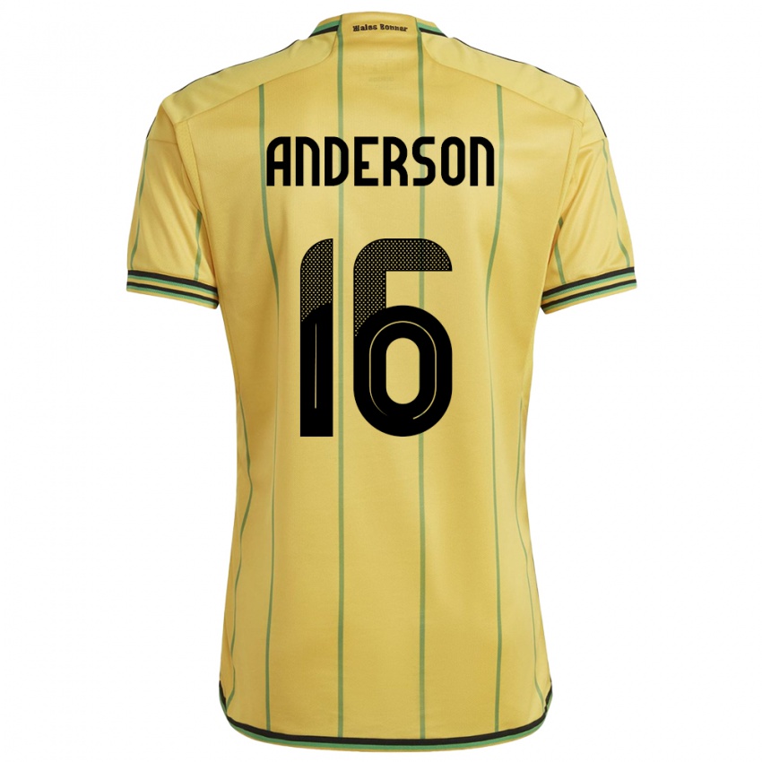 Kobiety Jamajka Karoy Anderson #16 Żółty Domowa Koszulka 24-26 Koszulki Klubowe