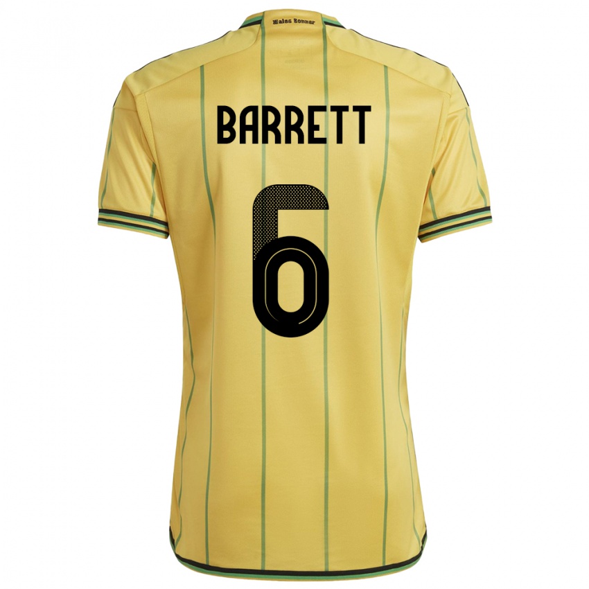 Kobiety Jamajka Ronaldo Barrett #6 Żółty Domowa Koszulka 24-26 Koszulki Klubowe