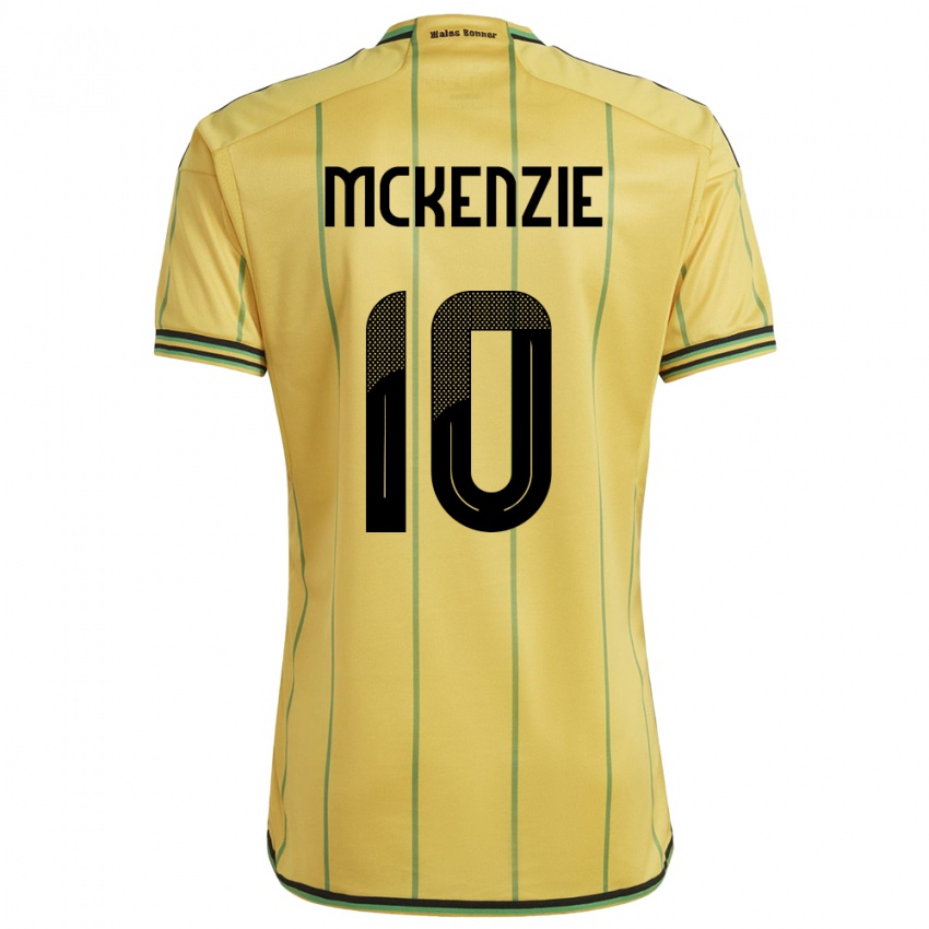 Kobiety Jamajka Denzel Mckenzie #10 Żółty Domowa Koszulka 24-26 Koszulki Klubowe