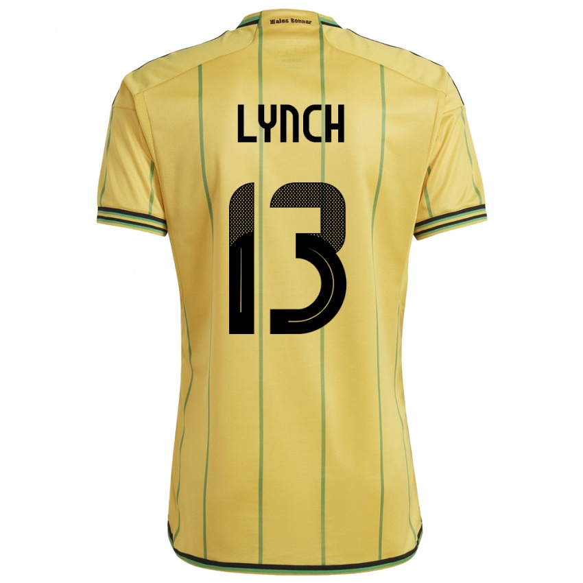 Kobiety Jamajka Taywane Lynch #13 Żółty Domowa Koszulka 24-26 Koszulki Klubowe
