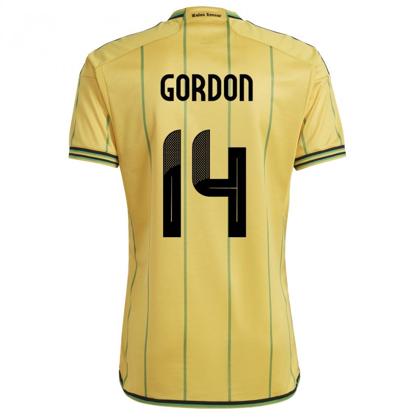 Kobiety Jamajka Ashton Gordon #14 Żółty Domowa Koszulka 24-26 Koszulki Klubowe