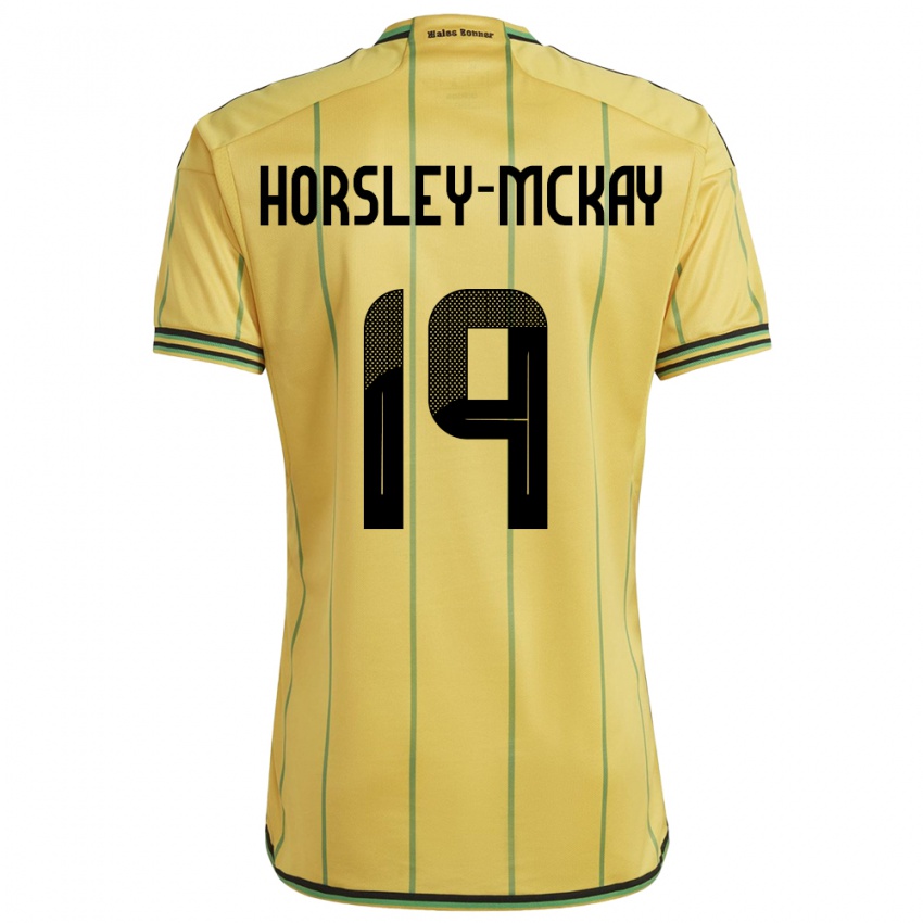 Kobiety Jamajka Kyron Horsley-Mckay #19 Żółty Domowa Koszulka 24-26 Koszulki Klubowe