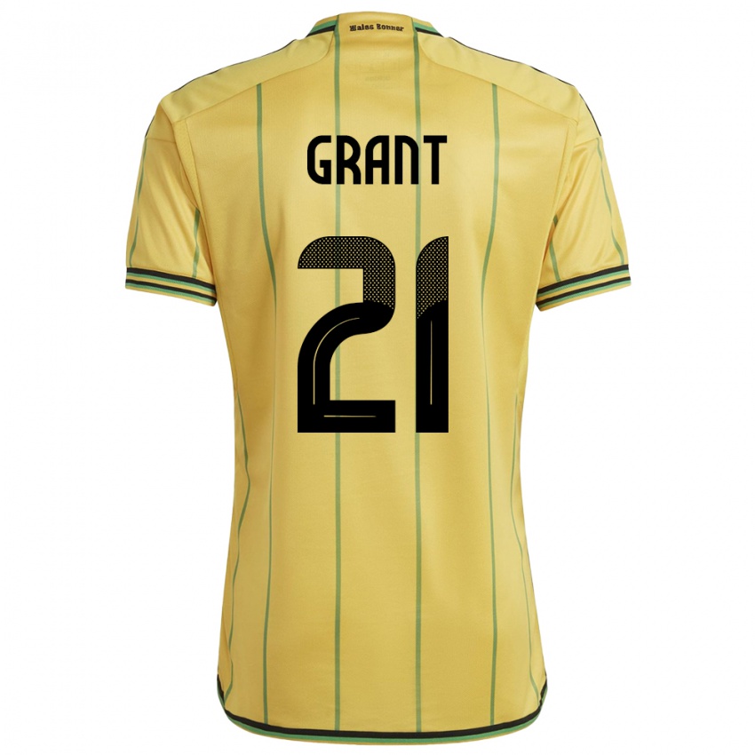 Kobiety Jamajka Joshua Grant #21 Żółty Domowa Koszulka 24-26 Koszulki Klubowe