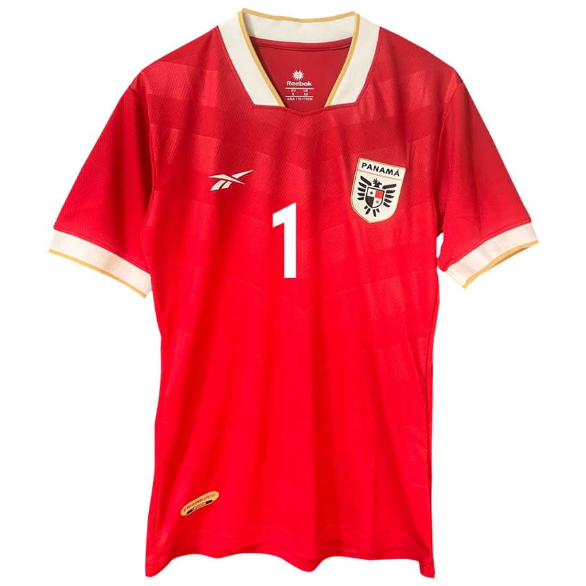 Kobiety Panama Miguel Pérez #1 Czerwony Domowa Koszulka 24-26 Koszulki Klubowe