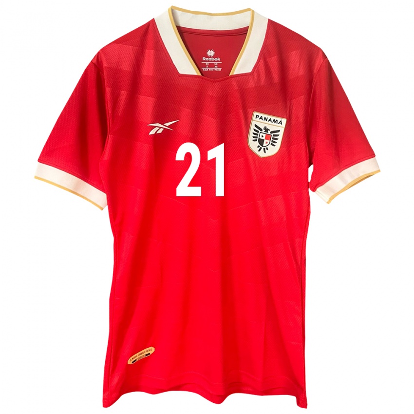 Kobiety Panama Alberto Ruiz #21 Czerwony Domowa Koszulka 24-26 Koszulki Klubowe