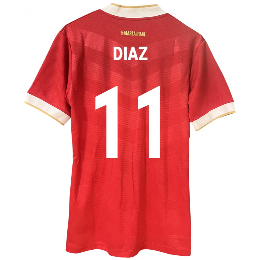 Kobiety Panama Ismael Díaz #11 Czerwony Domowa Koszulka 24-26 Koszulki Klubowe