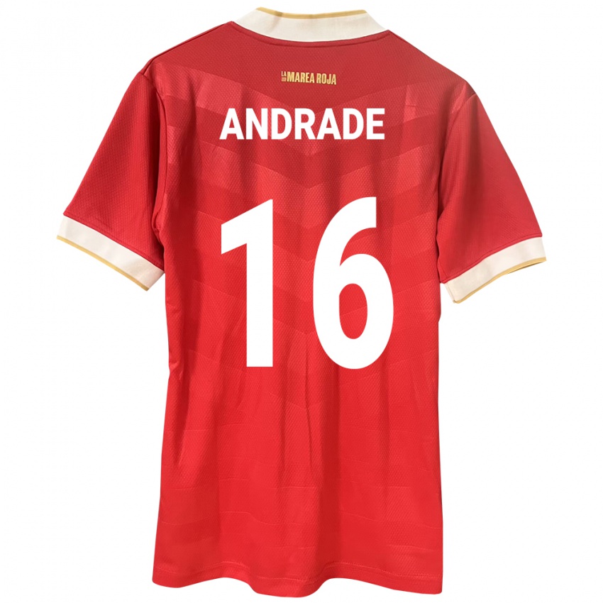 Kobiety Panama Andrés Andrade #16 Czerwony Domowa Koszulka 24-26 Koszulki Klubowe
