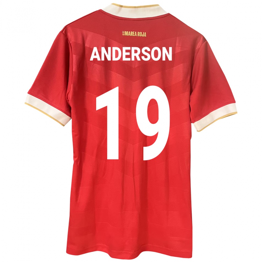 Kobiety Panama Iván Anderson #19 Czerwony Domowa Koszulka 24-26 Koszulki Klubowe