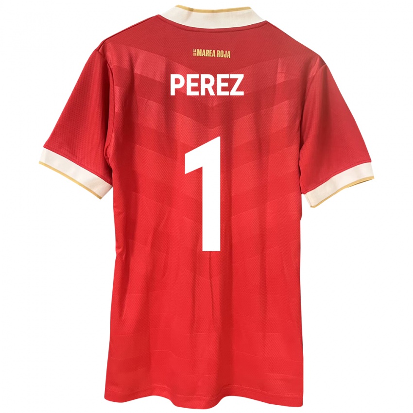 Kobiety Panama Miguel Pérez #1 Czerwony Domowa Koszulka 24-26 Koszulki Klubowe