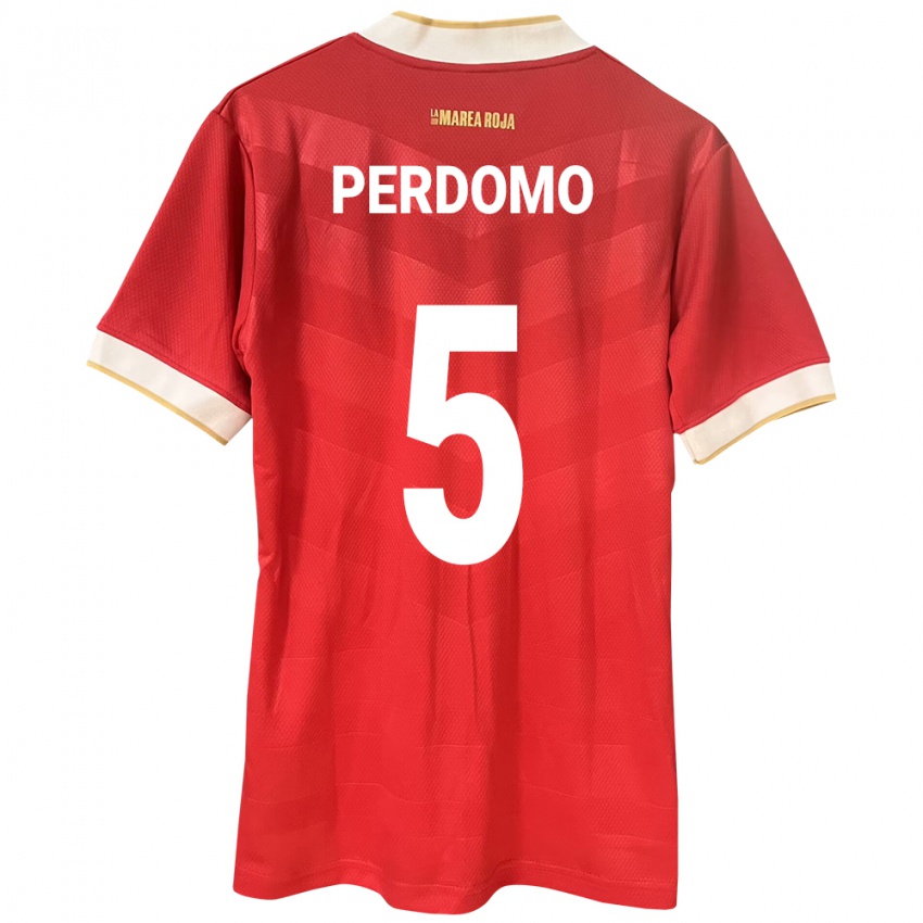 Kobiety Panama Reyniel Perdomo #5 Czerwony Domowa Koszulka 24-26 Koszulki Klubowe