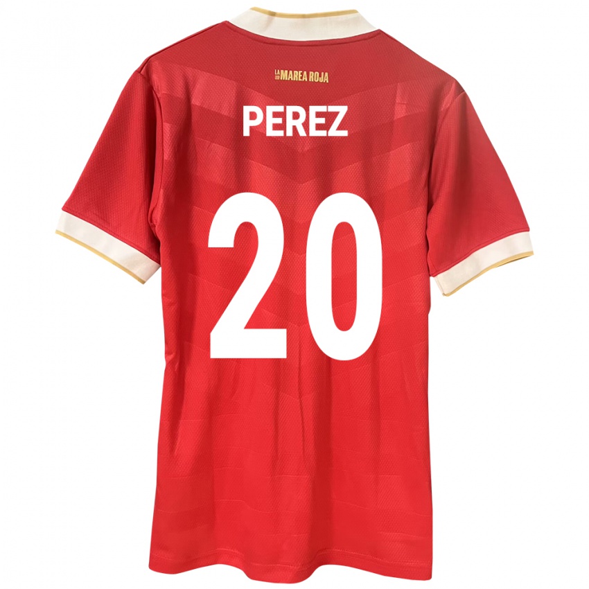 Kobiety Panama Blas Pérez #20 Czerwony Domowa Koszulka 24-26 Koszulki Klubowe