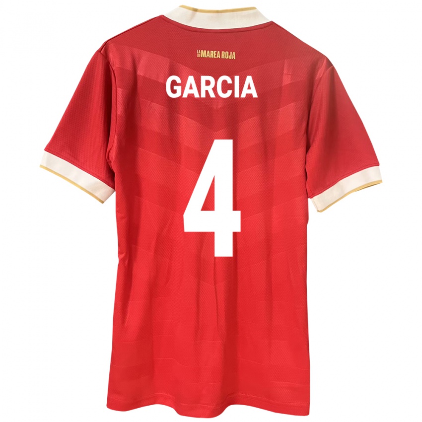 Kobiety Panama Giancarlos García #4 Czerwony Domowa Koszulka 24-26 Koszulki Klubowe