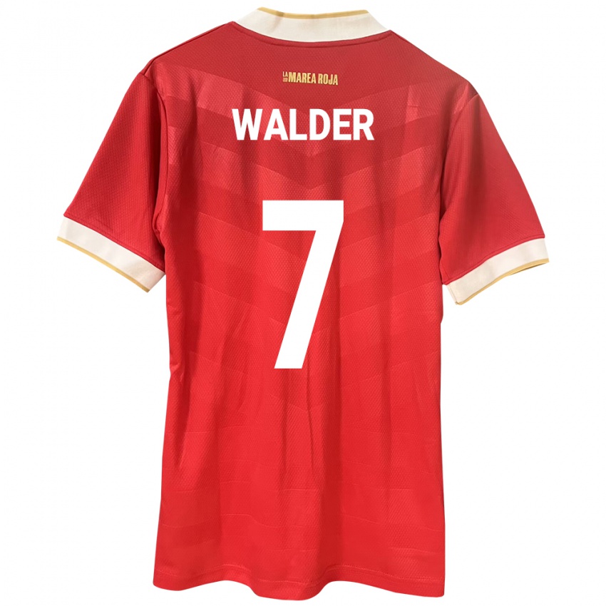 Kobiety Panama Kevin Walder #7 Czerwony Domowa Koszulka 24-26 Koszulki Klubowe