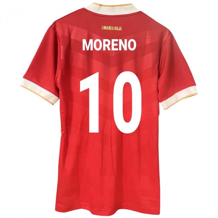 Kobiety Panama Éric Moreno #10 Czerwony Domowa Koszulka 24-26 Koszulki Klubowe