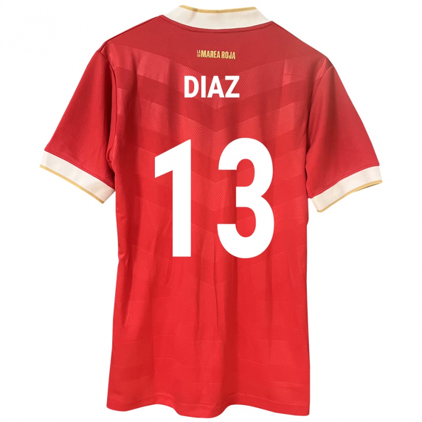 Kobiety Panama Érick Díaz #13 Czerwony Domowa Koszulka 24-26 Koszulki Klubowe