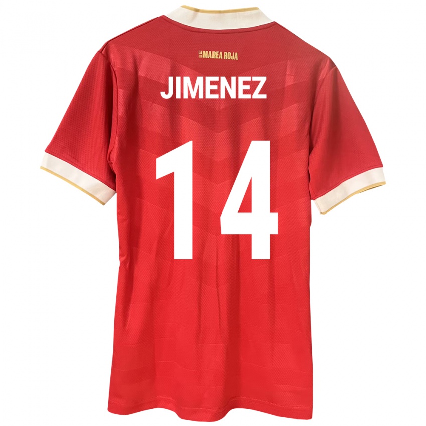 Kobiety Panama Juan Jiménez #14 Czerwony Domowa Koszulka 24-26 Koszulki Klubowe