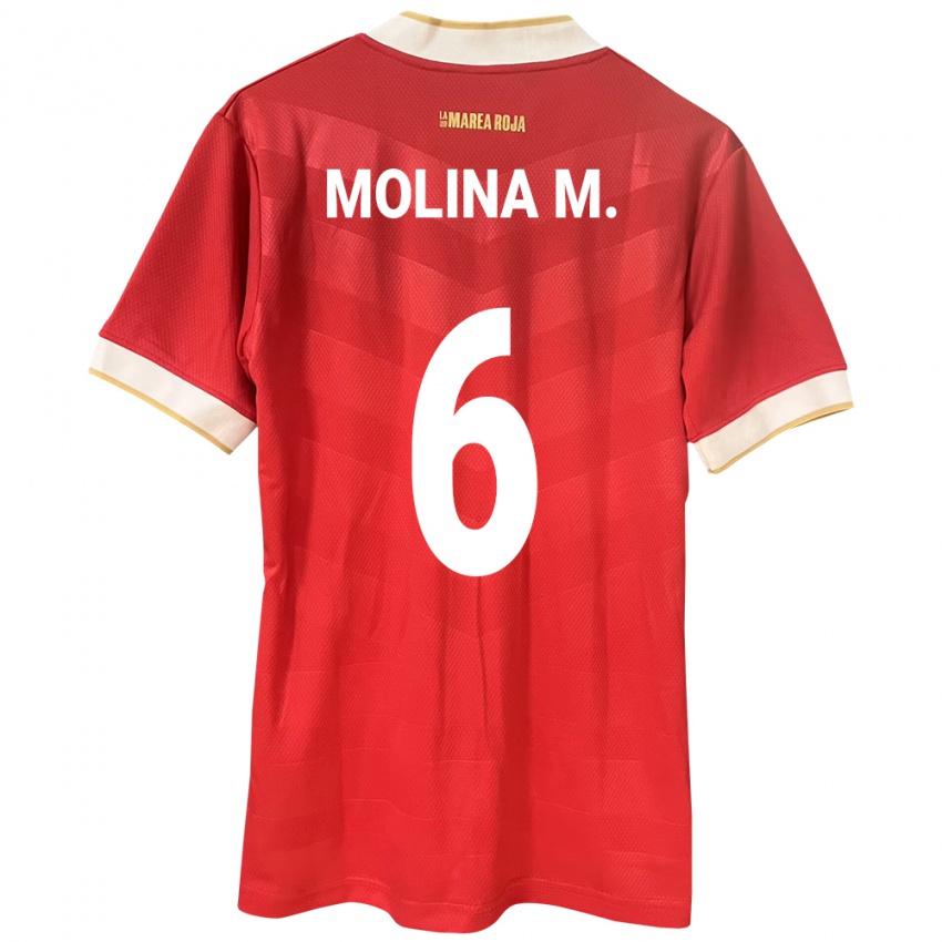 Kobiety Panama Mariana Molina #6 Czerwony Domowa Koszulka 24-26 Koszulki Klubowe