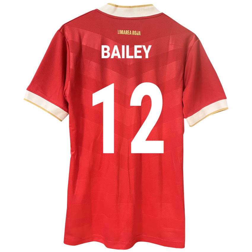 Kobiety Panama Yenith Bailey #12 Czerwony Domowa Koszulka 24-26 Koszulki Klubowe