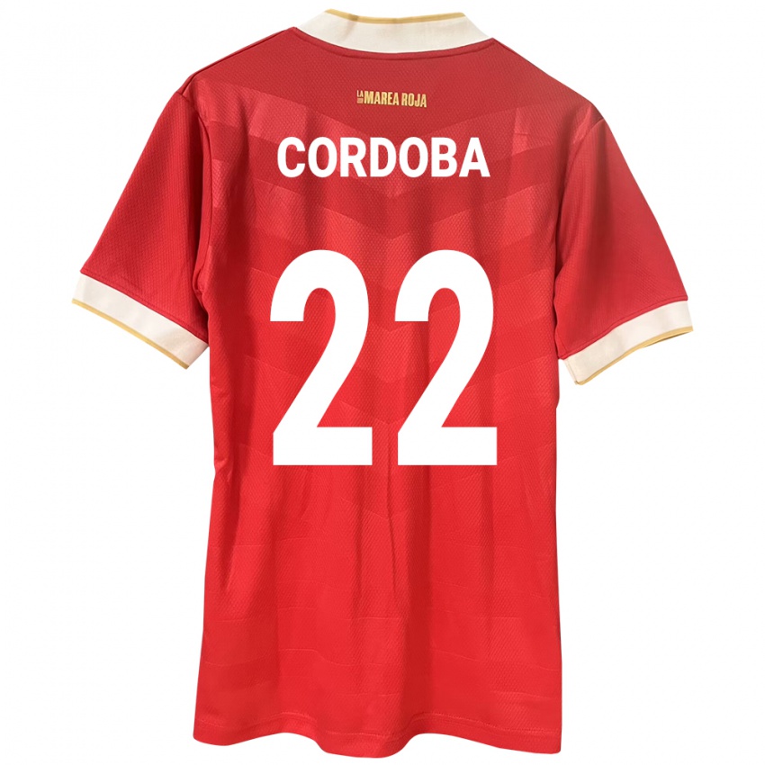 Kobiety Panama Farissa Córdoba #22 Czerwony Domowa Koszulka 24-26 Koszulki Klubowe