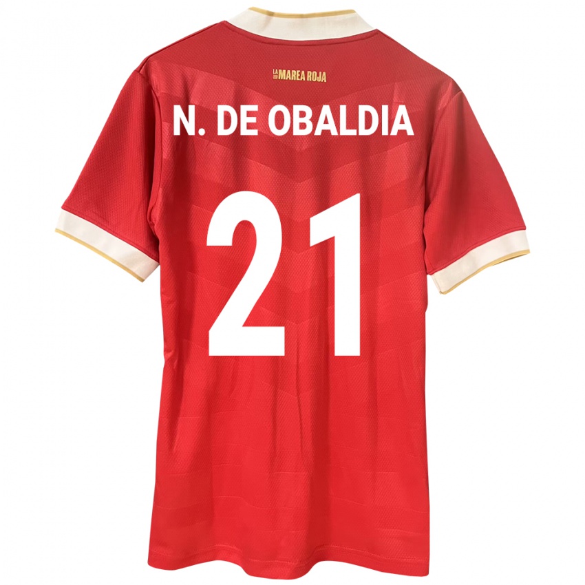 Kobiety Panama Nicole De Obaldía #21 Czerwony Domowa Koszulka 24-26 Koszulki Klubowe