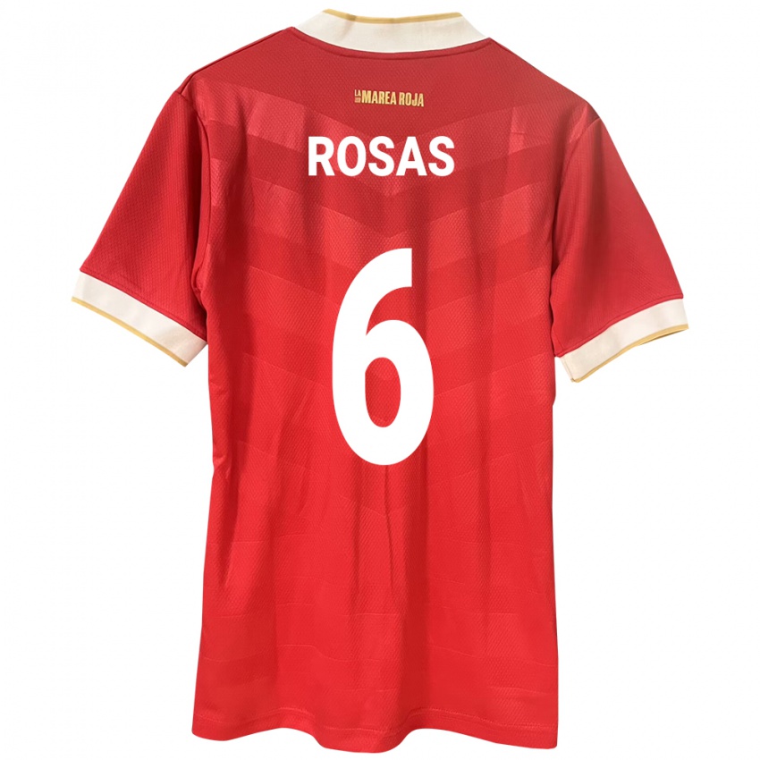 Kobiety Panama Meredith Rosas #6 Czerwony Domowa Koszulka 24-26 Koszulki Klubowe