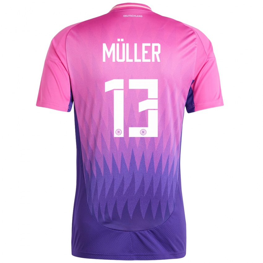 Kobiety Niemcy Thomas Muller #13 Różowy Fiolet Wyjazdowa Koszulka 24-26 Koszulki Klubowe