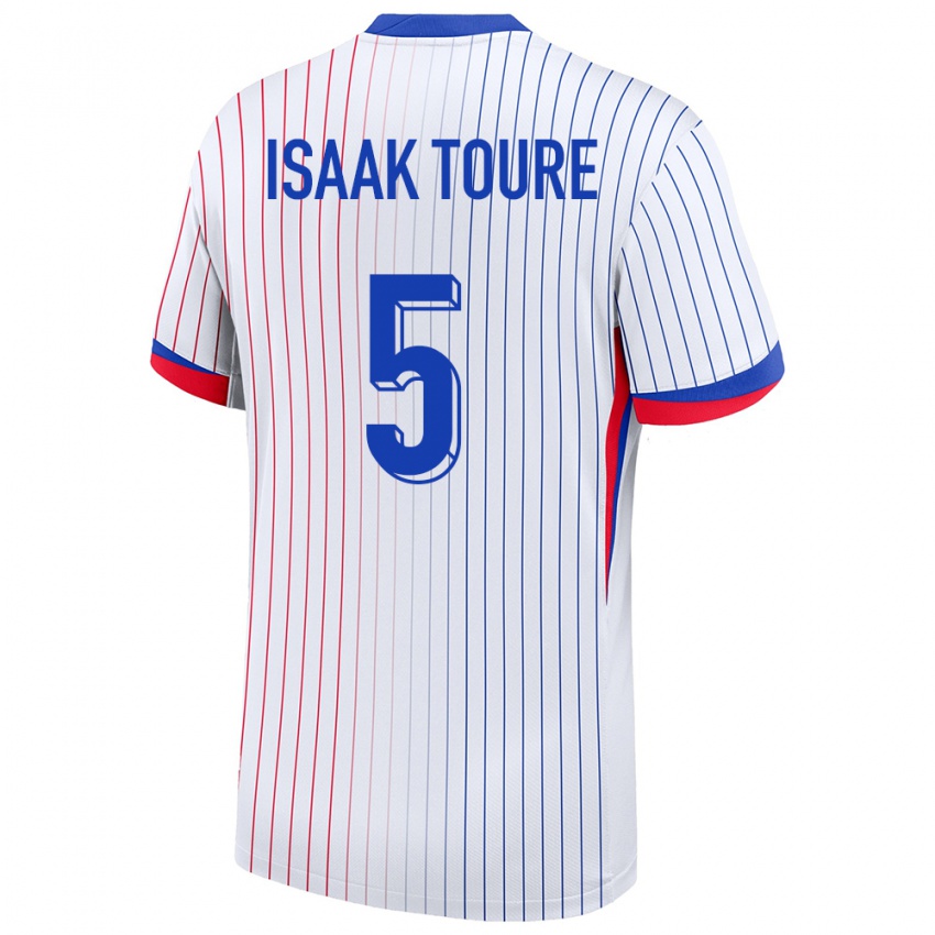 Kobiety Francja Souleymane Isaak Toure #5 Biały Wyjazdowa Koszulka 24-26 Koszulki Klubowe