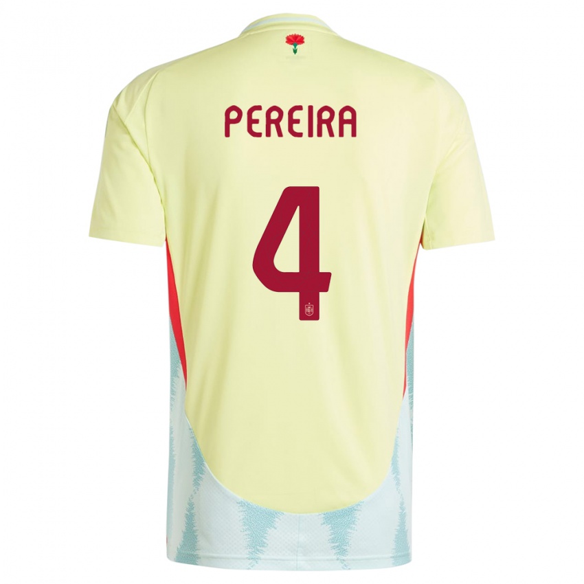 Kobiety Hiszpania Andrea Pereira #4 Żółty Wyjazdowa Koszulka 24-26 Koszulki Klubowe