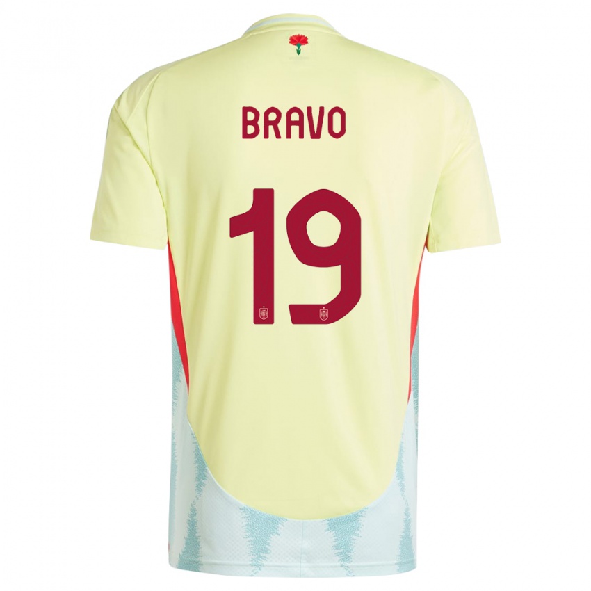 Kobiety Hiszpania Iker Bravo #19 Żółty Wyjazdowa Koszulka 24-26 Koszulki Klubowe