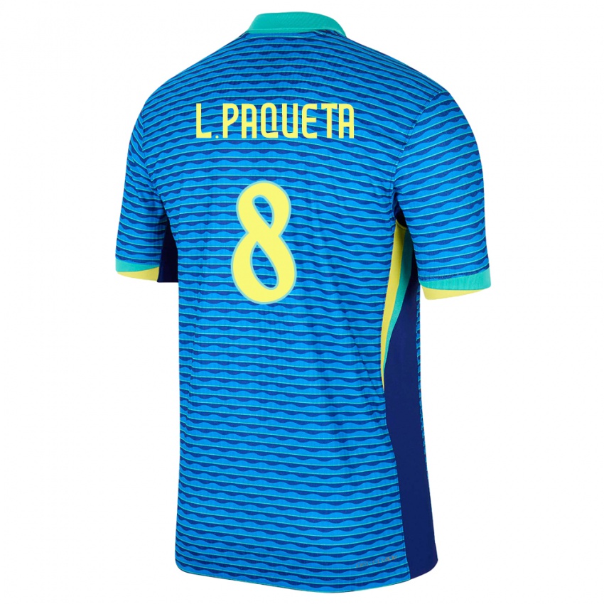 Kobiety Brazylia Lucas Paqueta #8 Niebieski Wyjazdowa Koszulka 24-26 Koszulki Klubowe