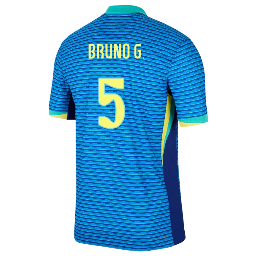 Kobiety Brazylia Bruno Guimaraes #5 Niebieski Wyjazdowa Koszulka 24-26 Koszulki Klubowe