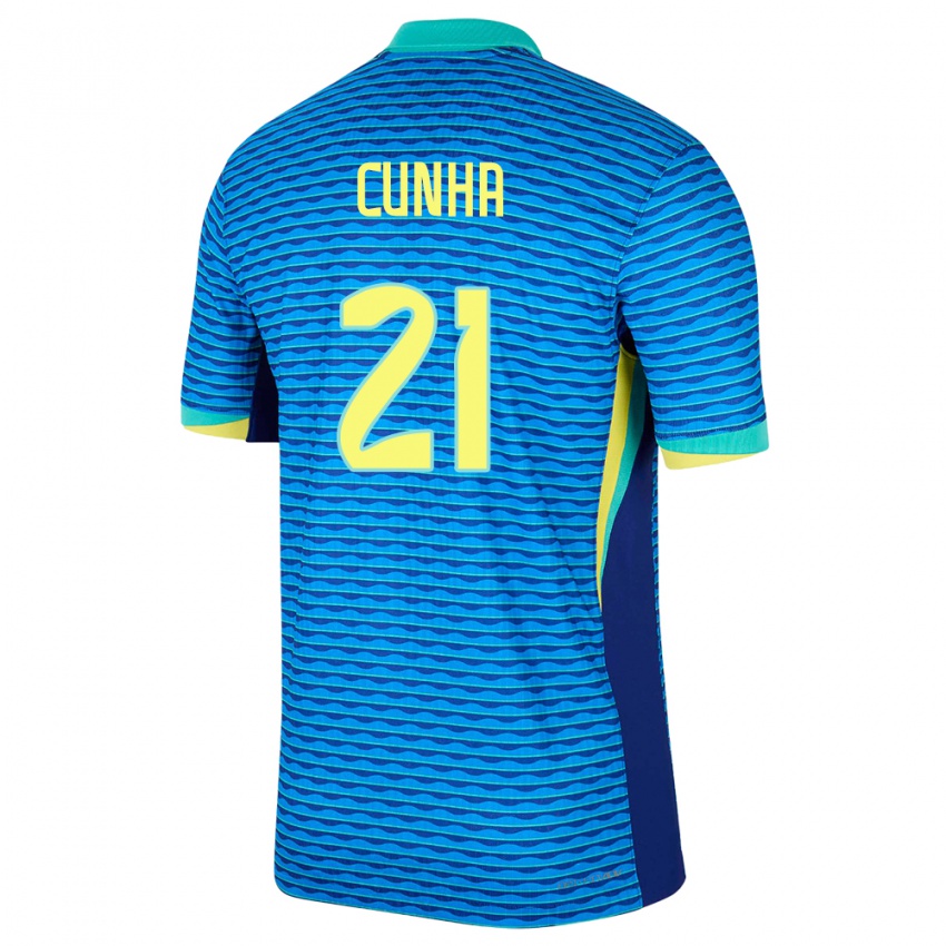 Kobiety Brazylia Matheus Cunha #21 Niebieski Wyjazdowa Koszulka 24-26 Koszulki Klubowe