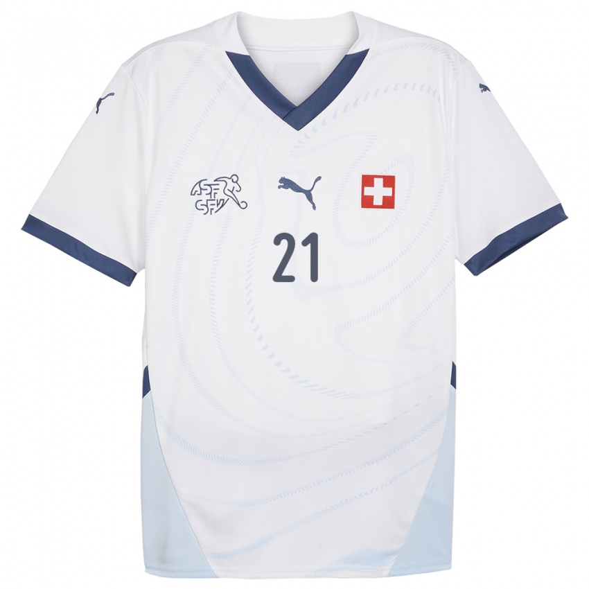Kobiety Szwajcaria Seraina Friedli #21 Biały Wyjazdowa Koszulka 24-26 Koszulki Klubowe