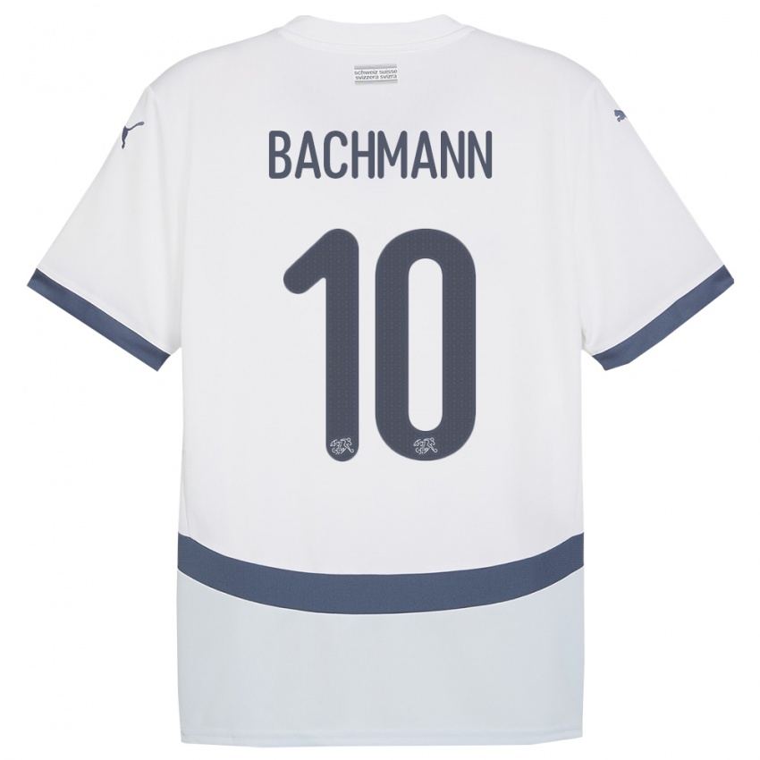 Kobiety Szwajcaria Ramona Bachmann #10 Biały Wyjazdowa Koszulka 24-26 Koszulki Klubowe